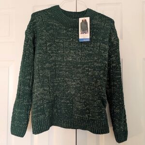 Forest Green Gold Chenille Sweater NWT